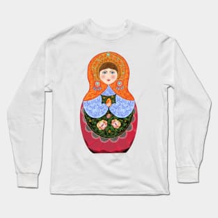 Matryoshka nesting doll merch Russian folk art Long Sleeve T-Shirt